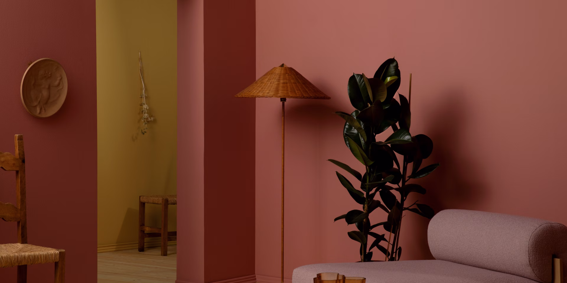 Bold usage of colours creates a warm and cosy atmosphere